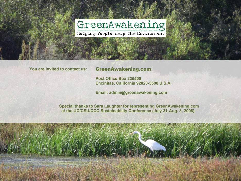 Contact GreenAwakening.com by email at info@greenawakening.com